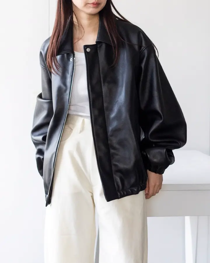SHEEP LEATHER ZIP SHORT JACKET-シープレザージップショート