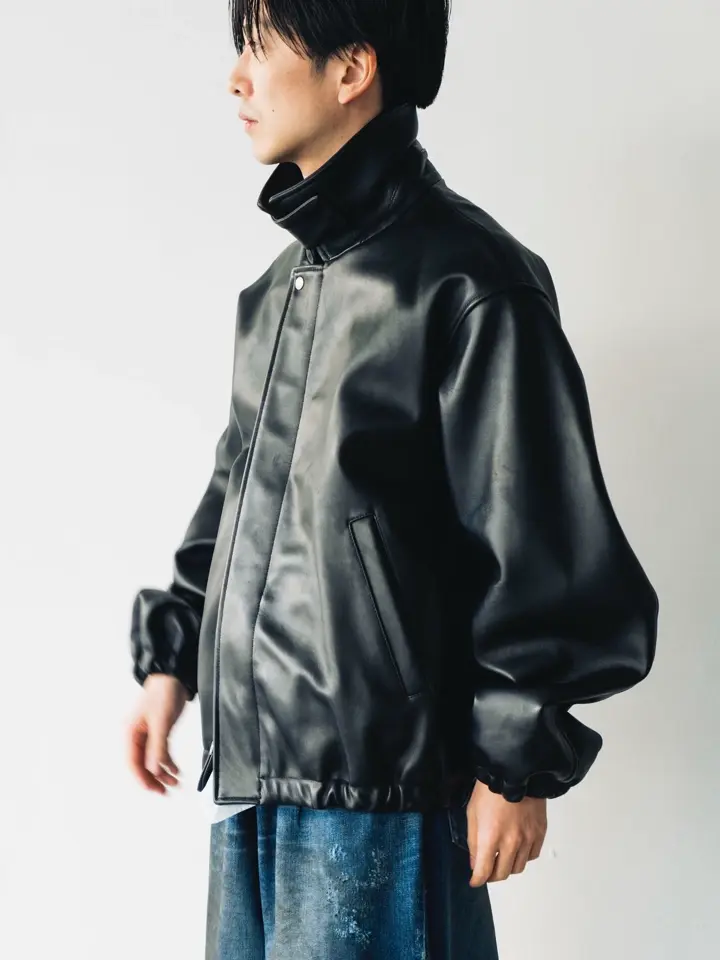 SHEEP LEATHER ZIP SHORT JACKET-シープレザージップショート