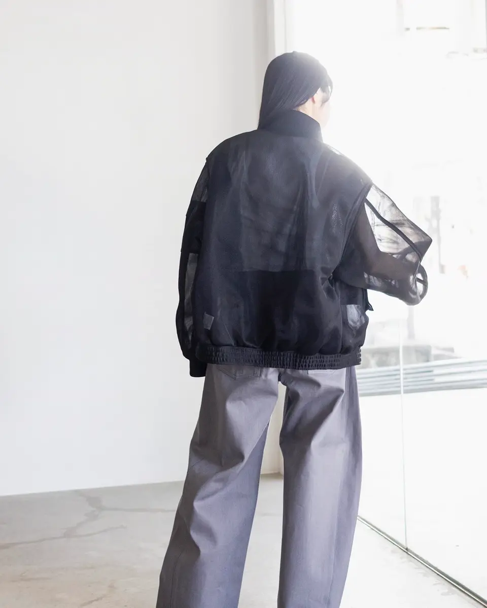 SHEER BACK POLO KNIT-シアーバックポロニット-HYKE（ハイク）通販| st