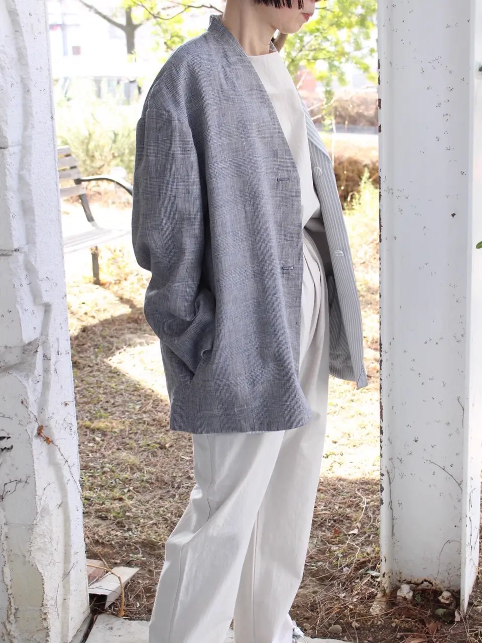 Linen lawn dolman sleeve shirt-リネンローンドルマンスリーブシャツ