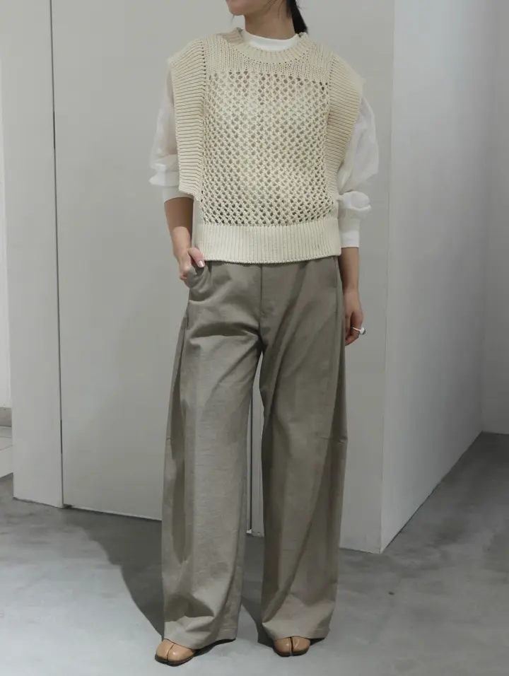 CROCHET SLEEVELESS KNIT-クロシェスリーブレスニット-HYKE（ハイク