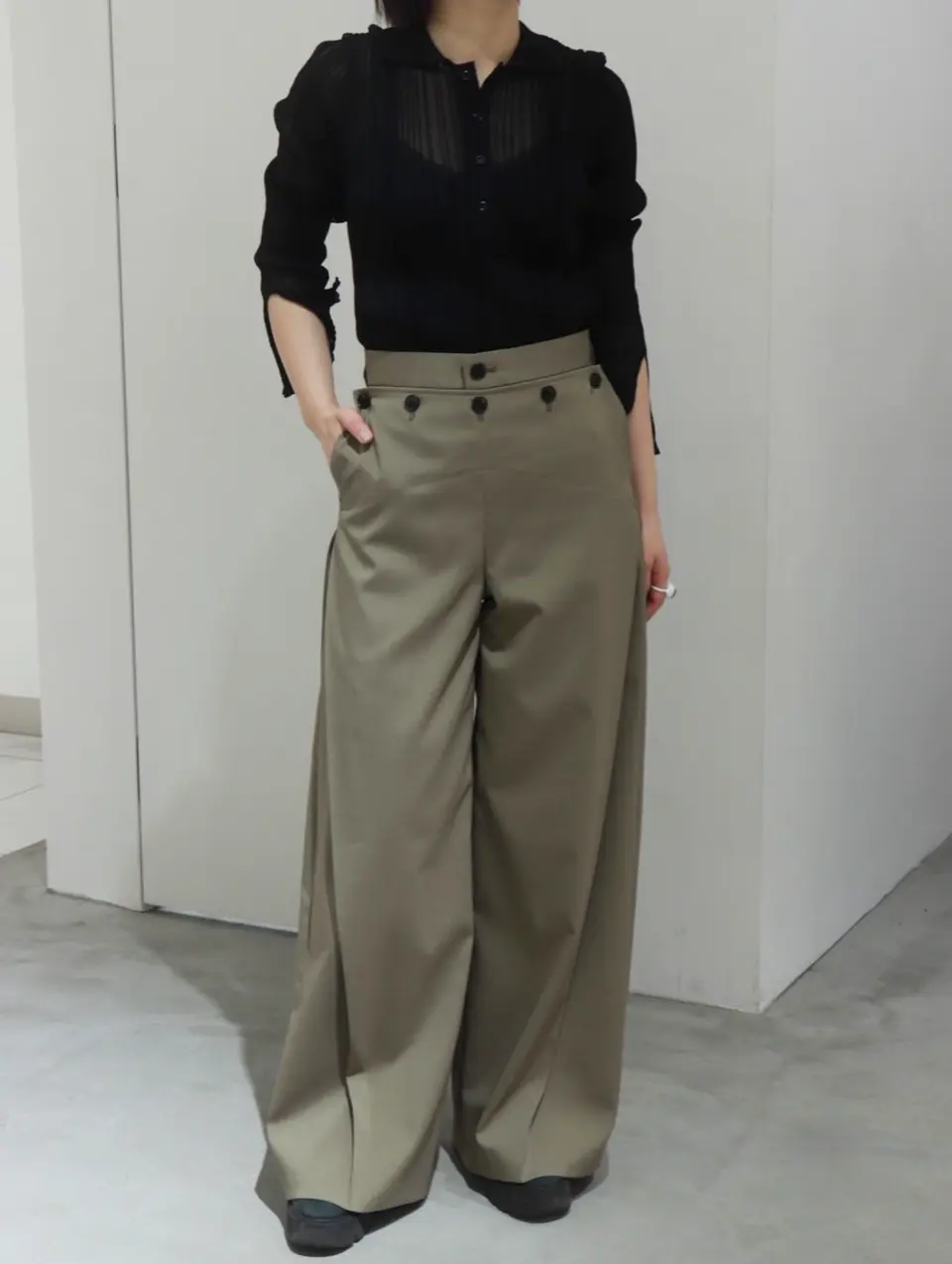 Tulle knit polo shirt-チュールニットポロシャツ-Chika Kisada