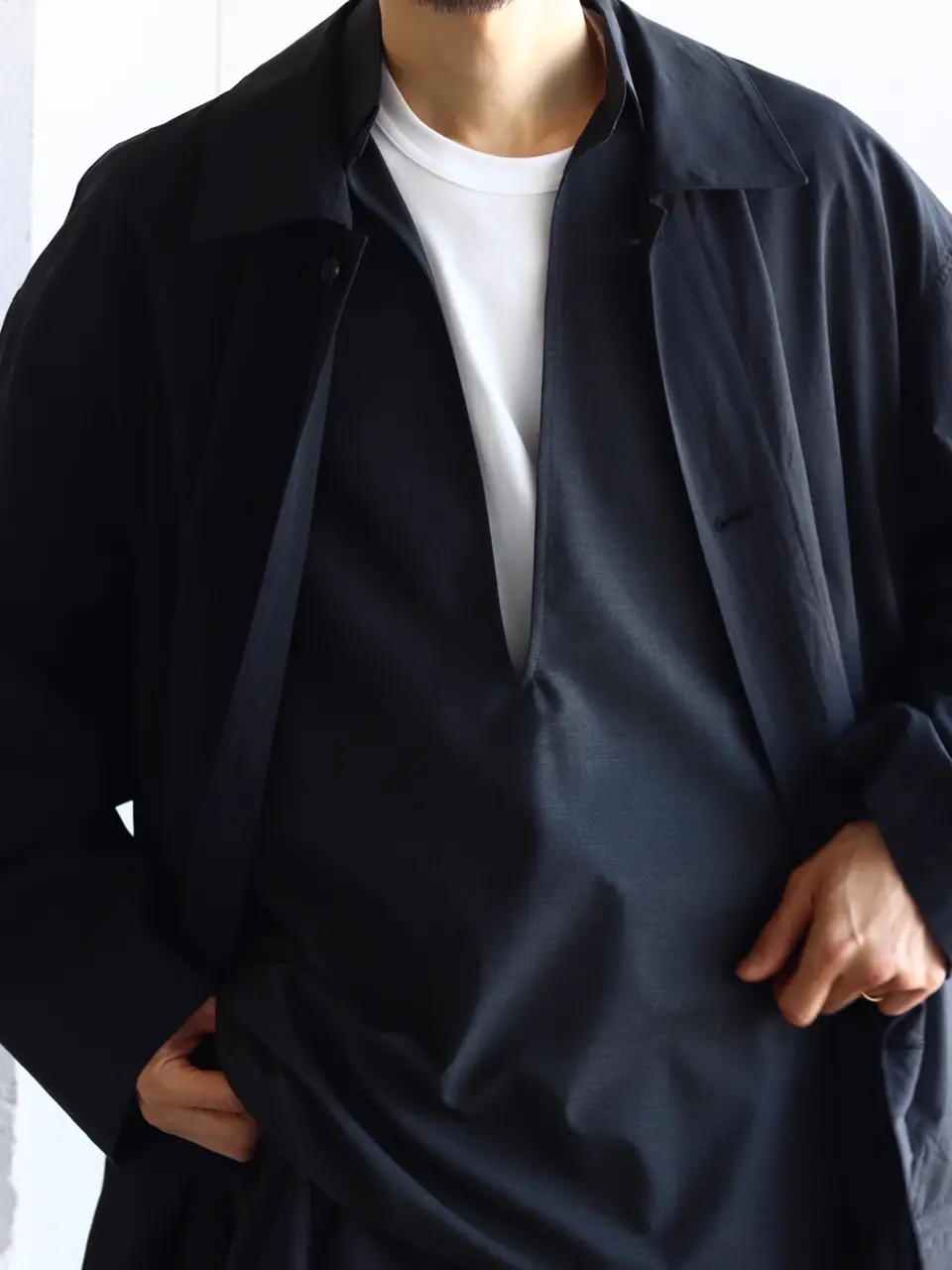 Fine Wool Heather L/S Skipper Shirt-ファインウールヘザースキッパー