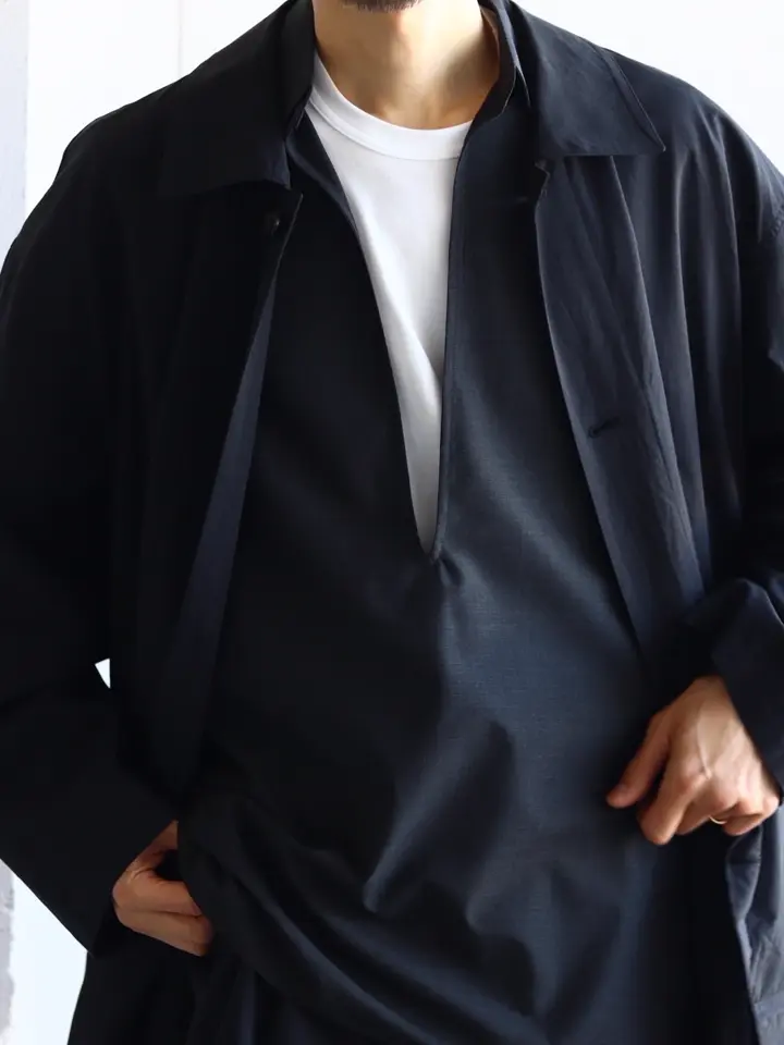 Cotton Wool Poplin Oversized Coverall-コットンウールポプリン