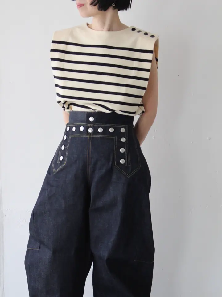 SAILOR BARREL LEG DENIM PANTS-セーラーバレルレッグデニムパンツ