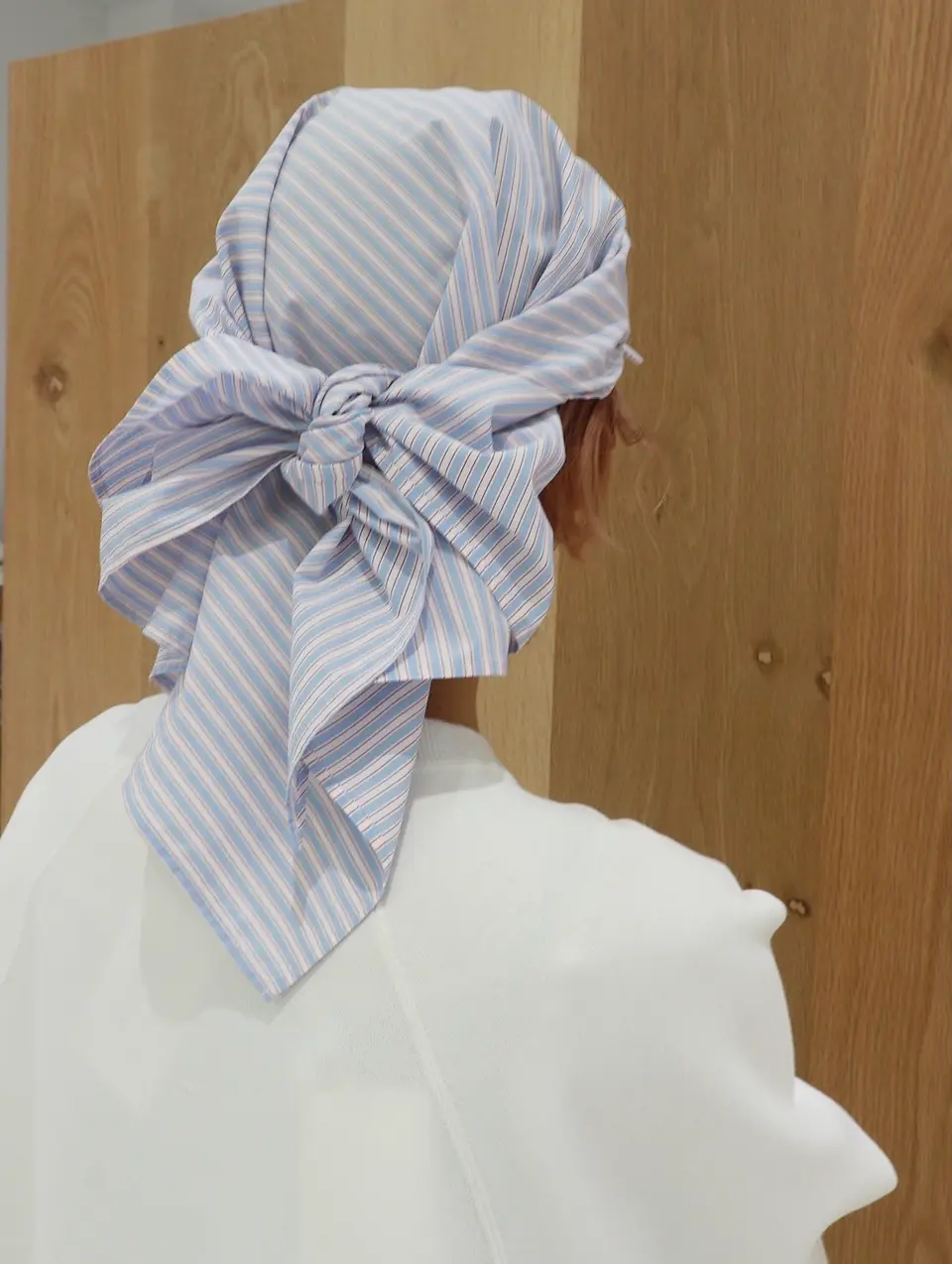 Poly cotton stripe scarf docking visor-ポリコットンストライプ
