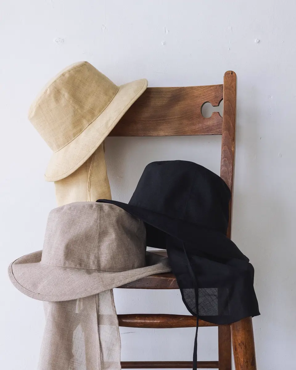Poly cotton stripe scarf docking visor-ポリコットンストライプ