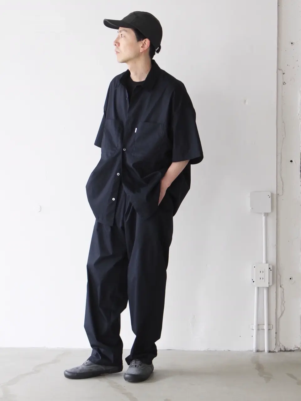 Solotex Twill S/S Oversized Box Shirt-ソロテックスツイルS/S
