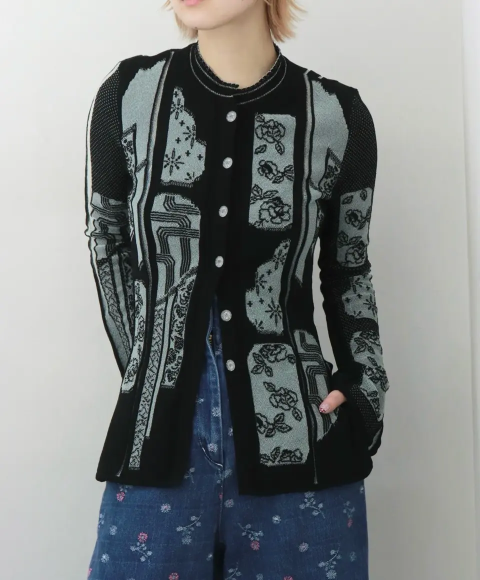 Floral Embroidery Short Sweat Top-フローラルエンブロイダリー