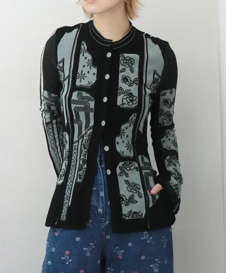 Floral Embroidery Short Sweat Top-フローラルエンブロイダリー