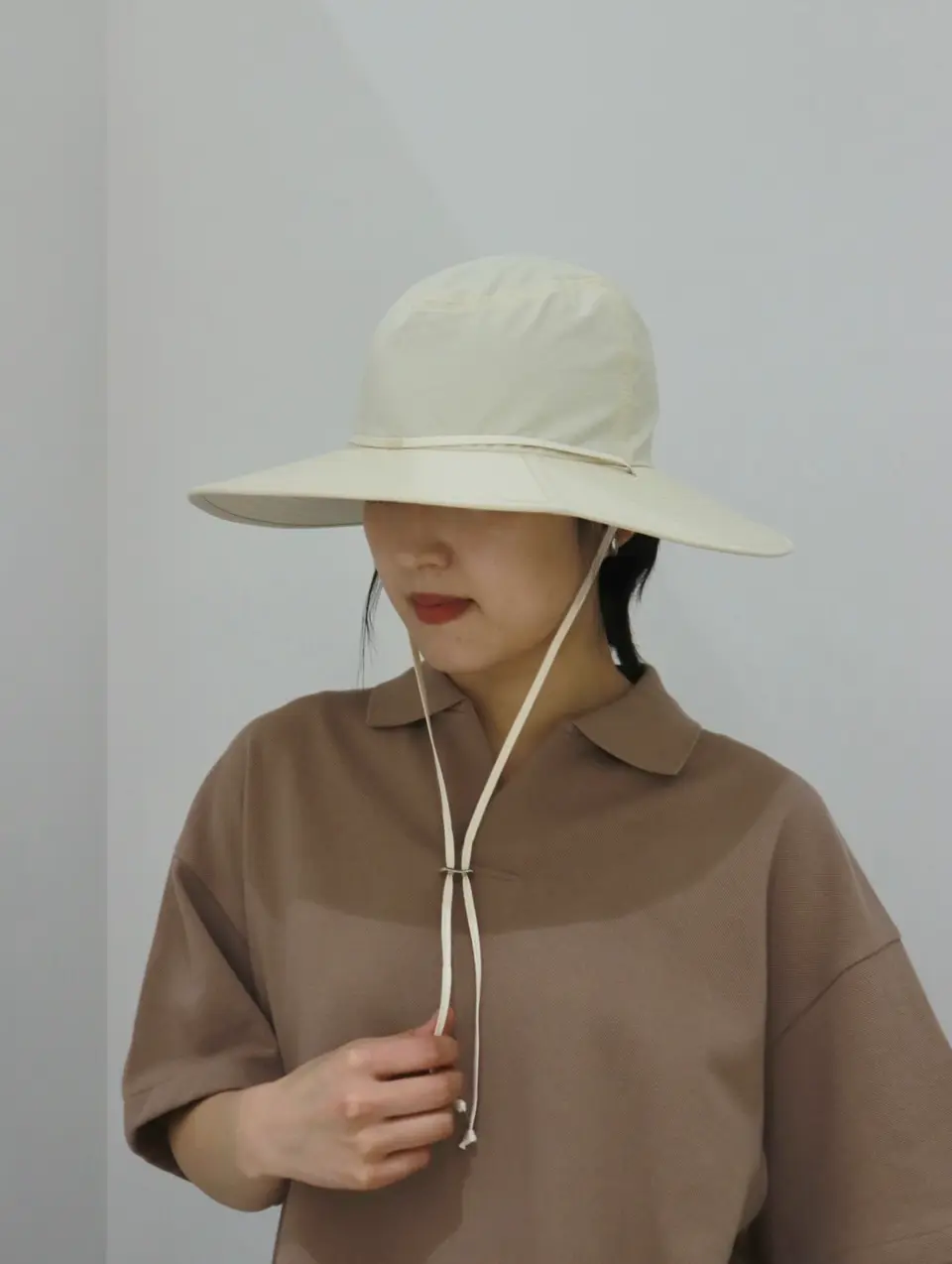 Cotton nylon foldable brim soft hat-コットンナイロンフォルダブル