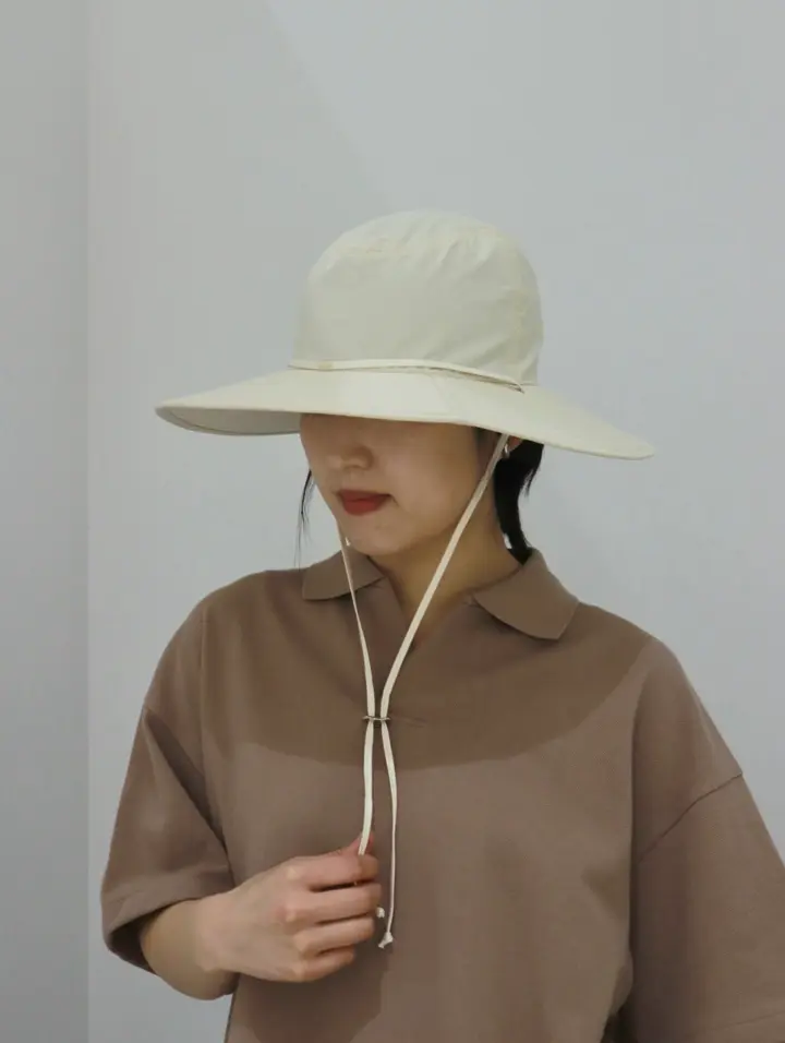 Cotton nylon foldable brim soft hat-コットンナイロンフォルダブル