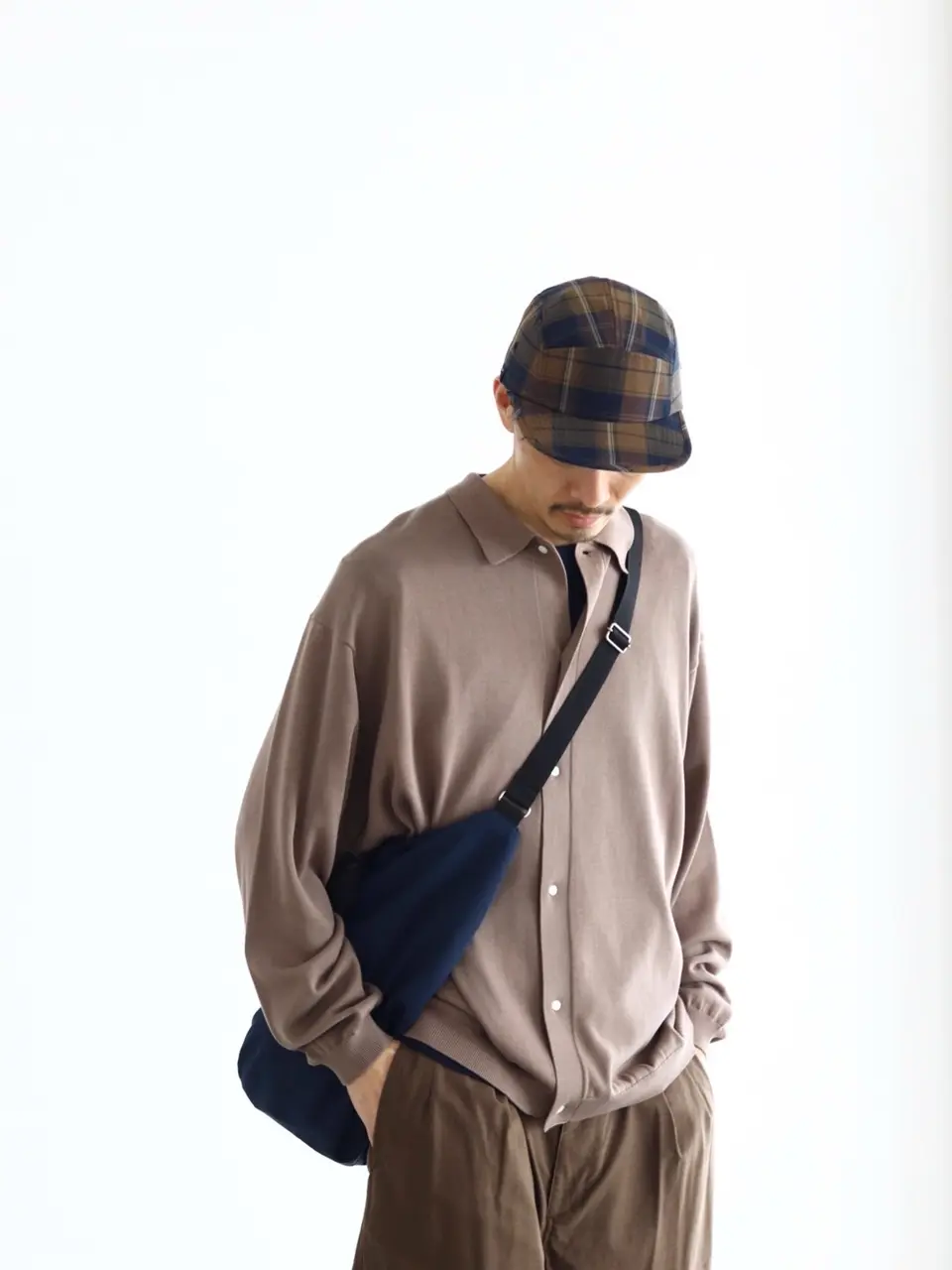 Cotton ester check cap BRIEFING-コットンエスターチェックキャップ