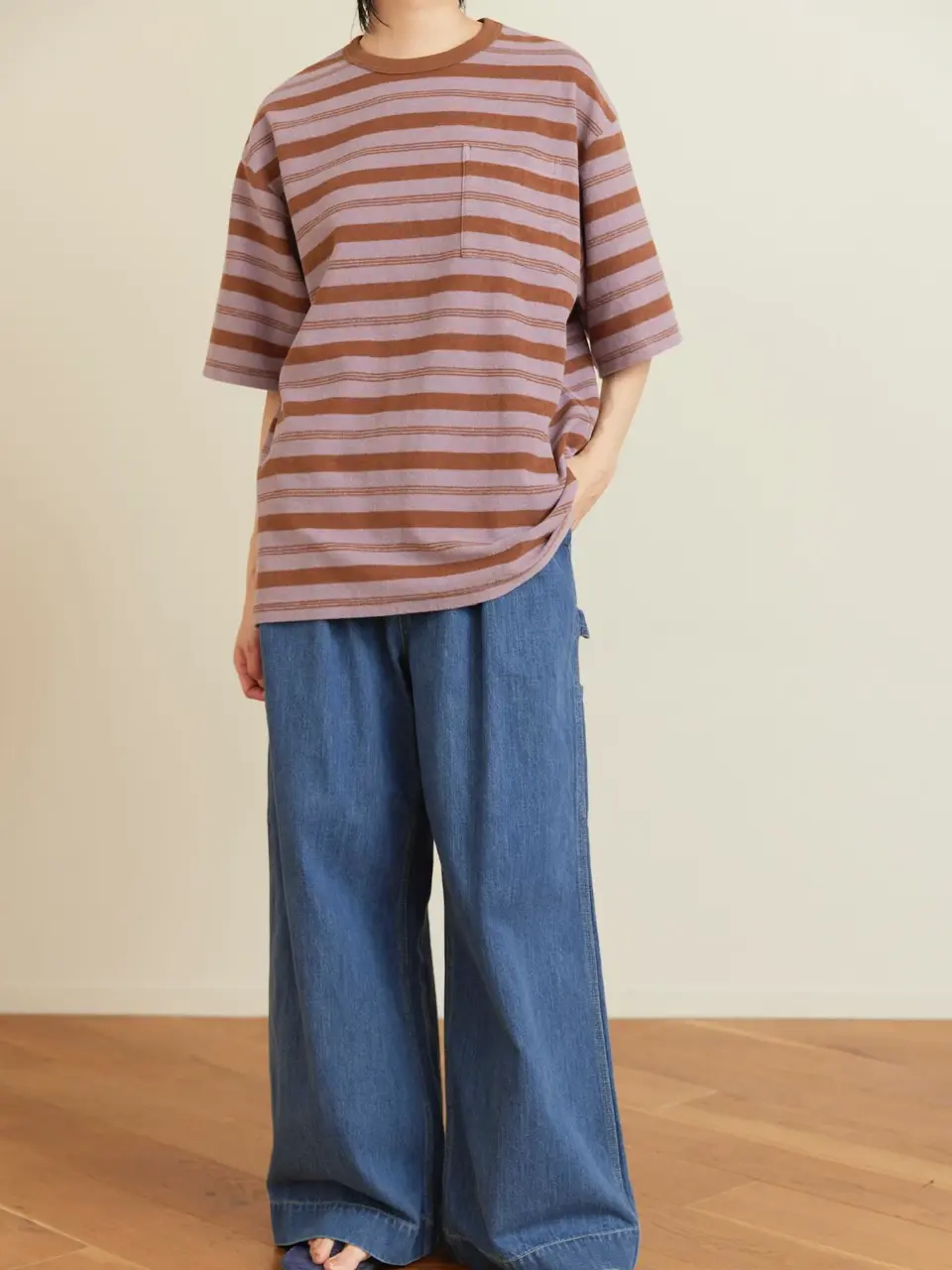 Pile Border Pocket Tee-パイルボーダーポケットティー-PHEENY