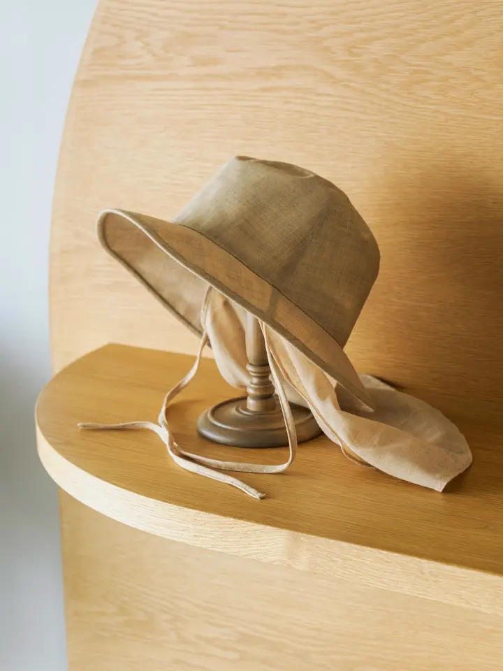 Poly voile detachable sunshade soft hat-ポリボイルディタッチャブル