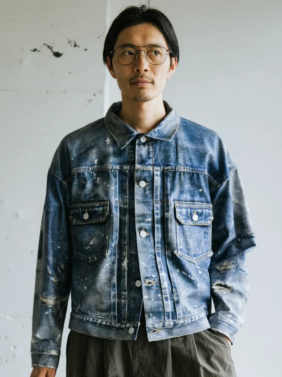 Nylon tussah tuck pants-ナイロンタッサタックパンツ-COMME des