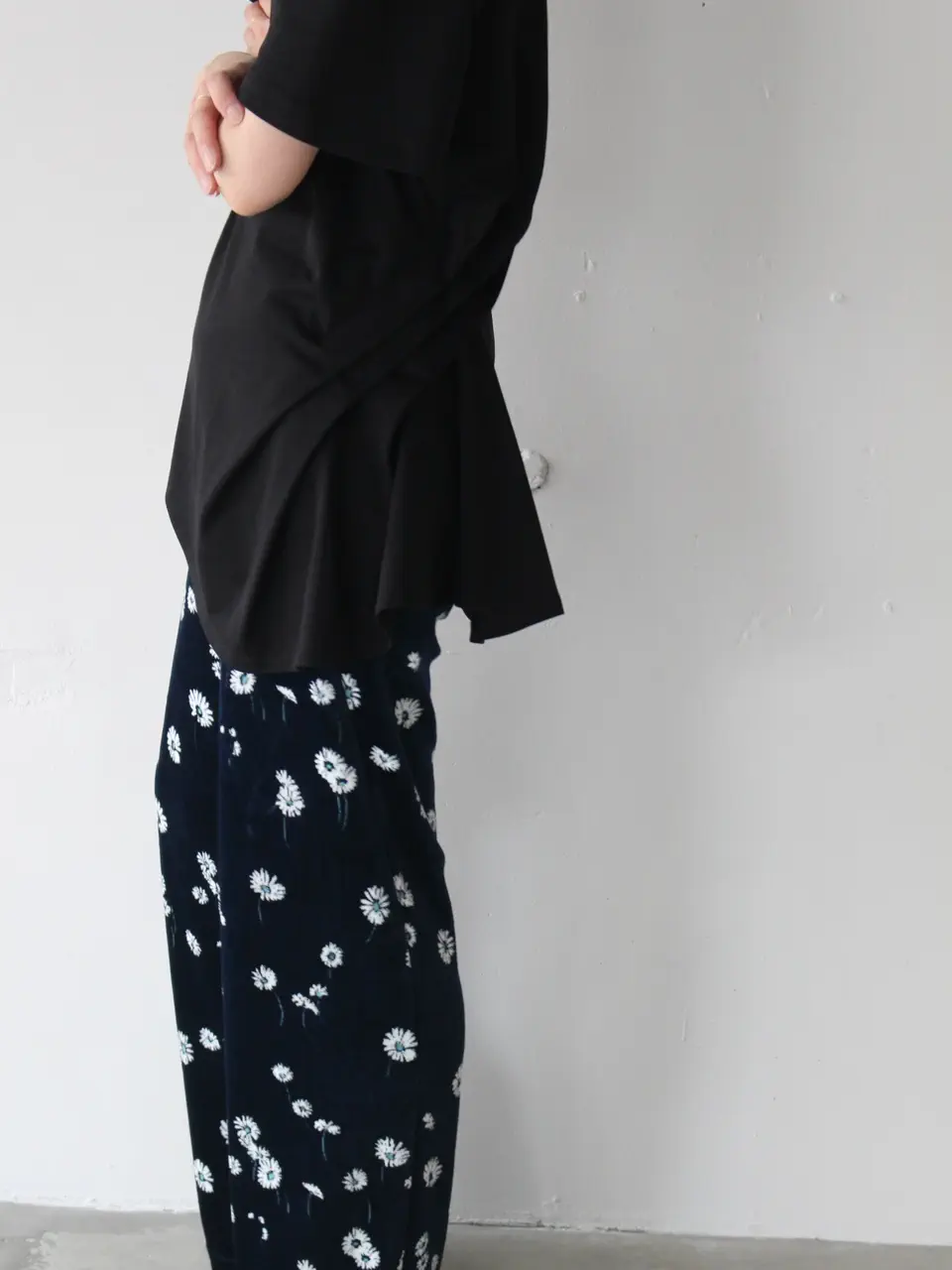 Velour jersey floral trousers-ベロアジャージーフローラルトラウザー
