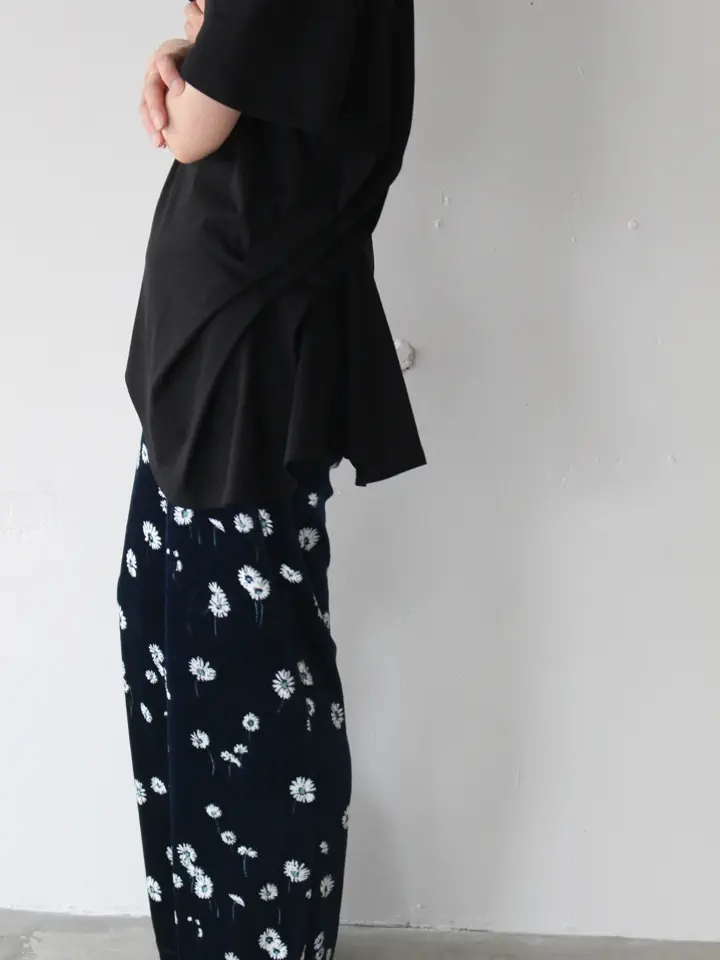 Velour jersey floral trousers-ベロアジャージーフローラルトラウザー