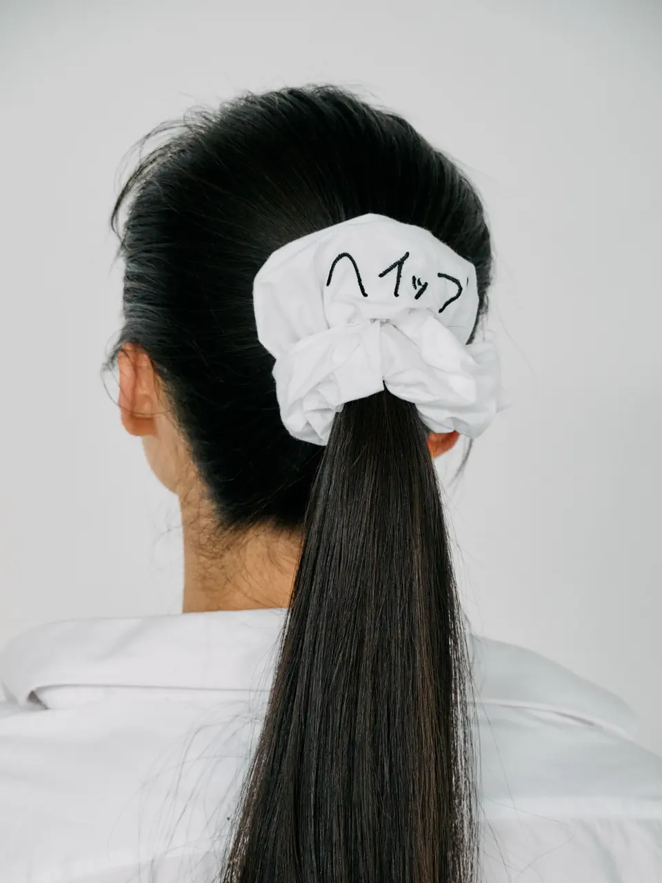 Faux Leather Flower Hair Tie-フェイクレザーフラワーヘアタイ-heyep