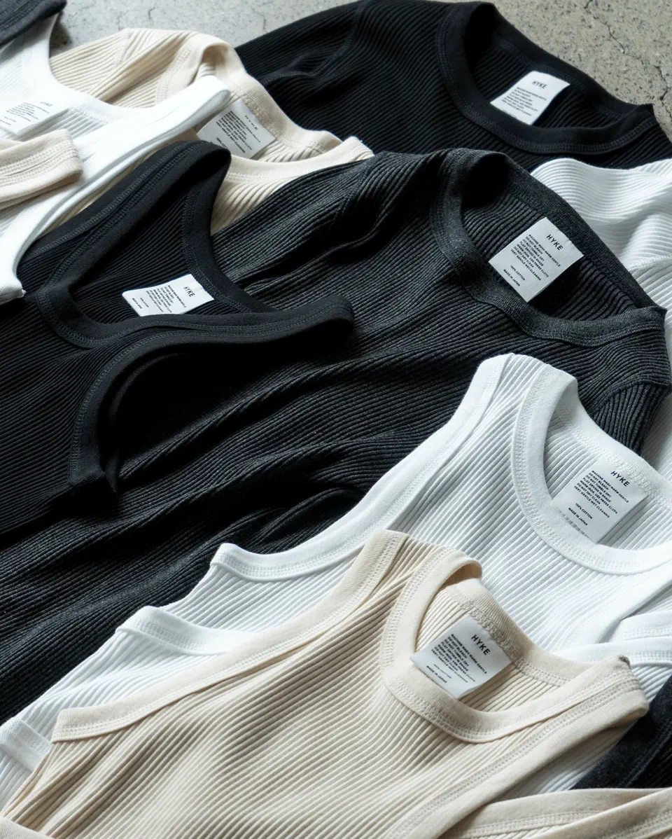 DOUBLE SHOULDER TANK TOP-ダブルショルダータンクトップ-HYKE（ハイク