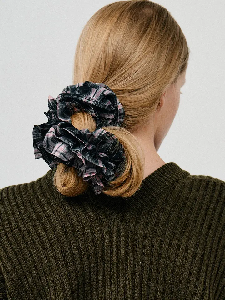 Silk Square Medium Scrunchie-シルクスクエアミディアムシュシュ