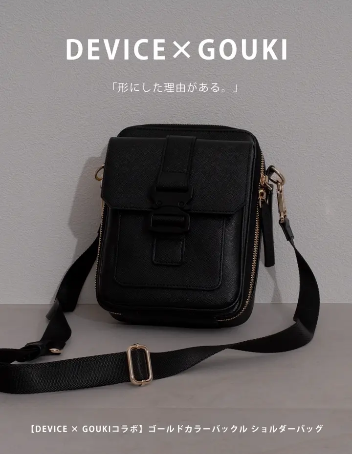 DEVICE × GOUKIコラボ】ゴールドカラーバックル ショルダーバッグ ミニ