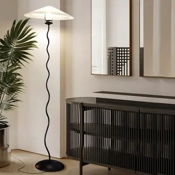 VeroMan くねくね揺れる曲線美フロアライト スチール製タンドランプ
