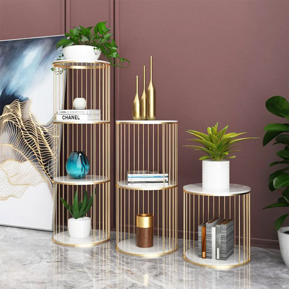 丸型飾り棚　引き出し付 直径40cm 2段] VeroMan ラウンドラック 丸型デザインでベッドサイドにぴったり