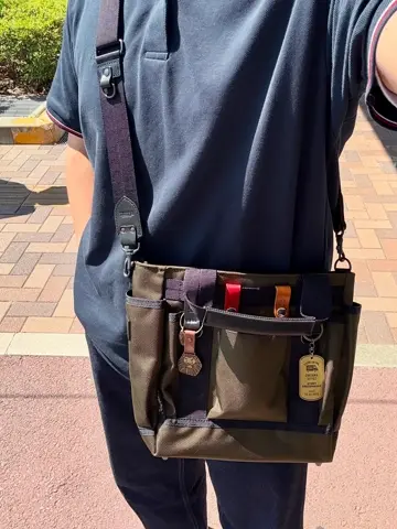 小さなガーデントート ポケットが沢山ミニトート コーデュラ®×本革