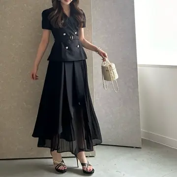 美品☆ストレッチ素材 ライダース襟ダブルジップ ワンピース