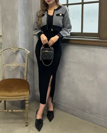 LIP SERVICE（リップサービス）｜ ツイードアンサンブルニット