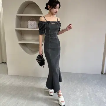 ♡ 購入前コメ LIP SERVICE バストオープンデニムマーメイドワンピース セール】バストオープンデニムマーメイドワンピース（ワンピース