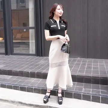 Natalie ribbon set トップス コンビニ、ATM支払い❌ LIP SERVICE（リップサービス）｜ ハーフZIPチェーンポケット