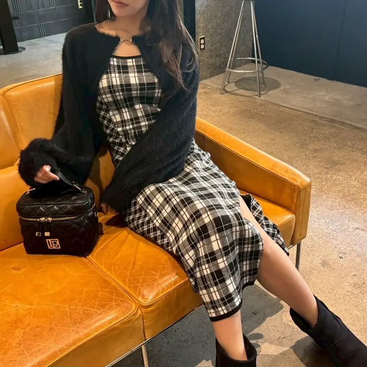 フェザーチェックアンサンブルワンピース リップサービス LIP SERVICE LIP SERVICE（リップサービス）｜ 【形が選べる】フェザー