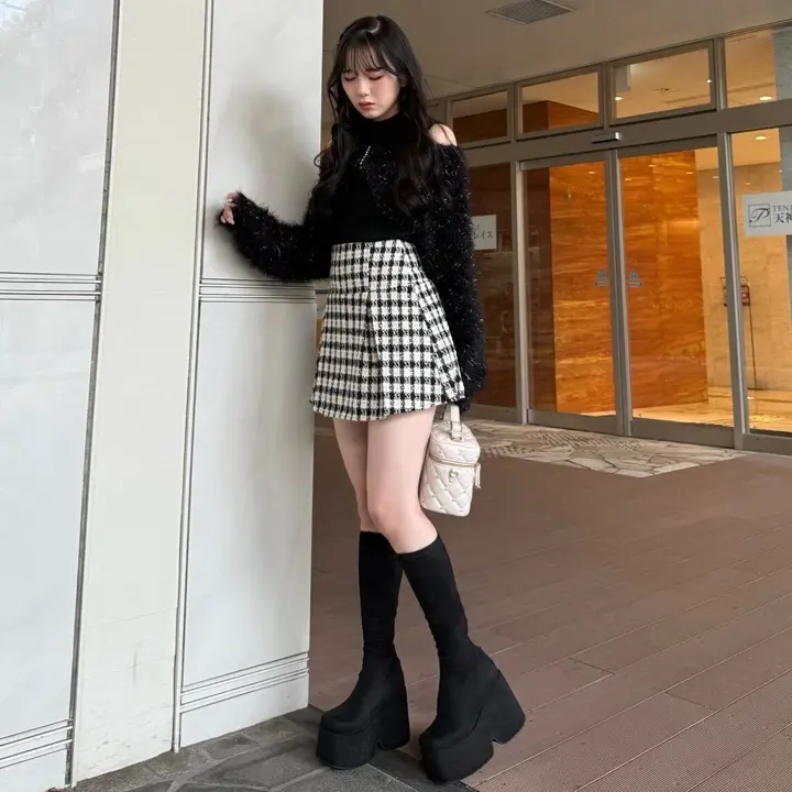 LIP SERVICE（リップサービス）｜ マルチツイードプリーツスカート