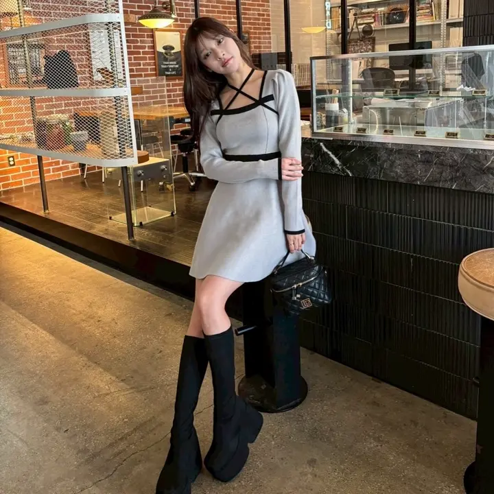 LIP SERVICE（リップサービス）｜ バックリボンバイカラーフレア