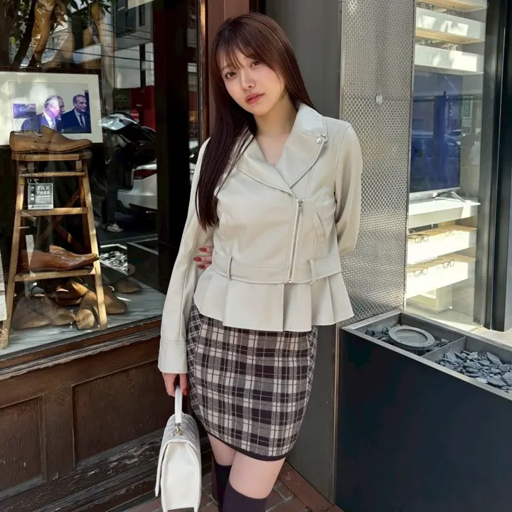 【形が選べる】フェザーチェックアンサンブルワンピース タイト　S LIP SERVICE（リップサービス）｜ 【形が選べる】フェザー