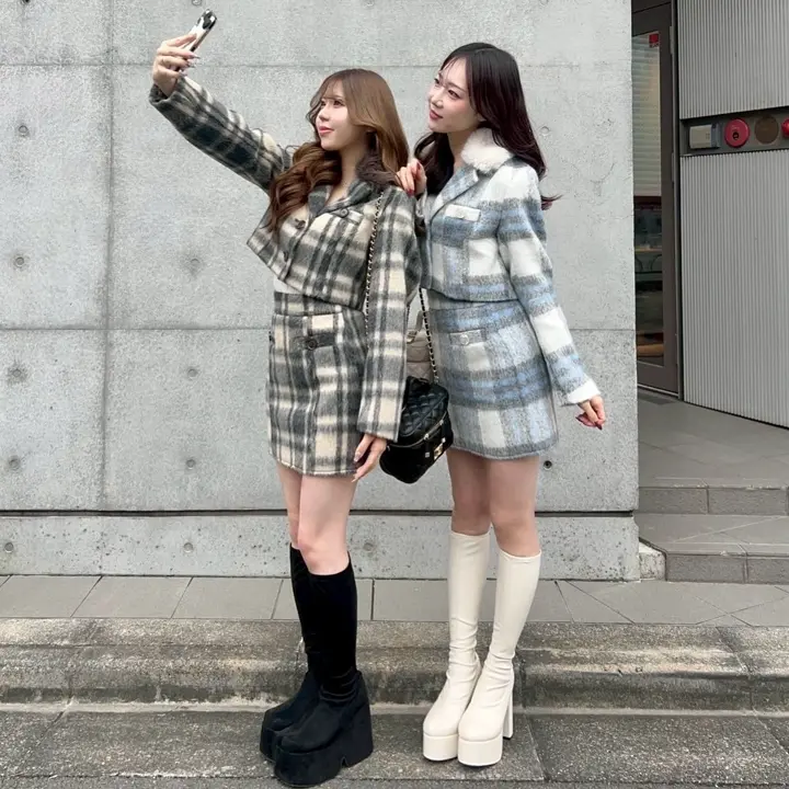 LIP SERVICE（リップサービス）｜ ファーカラーシャギーチェック