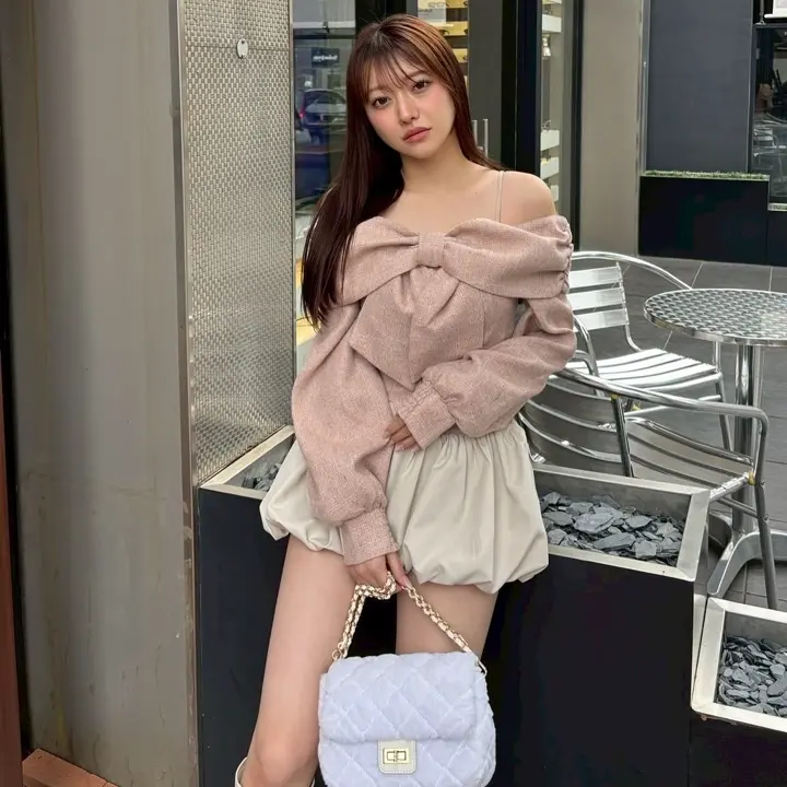 LIP SERVICE（リップサービス）｜ リボンオフショルロングスリーブ