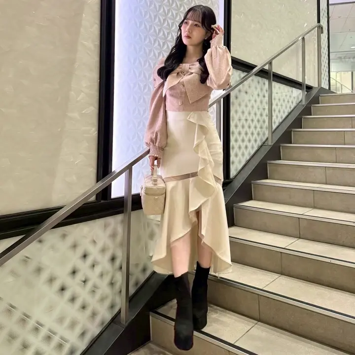 LIP SERVICE（リップサービス）｜ リボンオフショルロングスリーブ