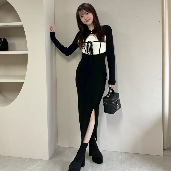 LIP SERVICE（リップサービス）｜ デコルテオープンバイカラーリボン