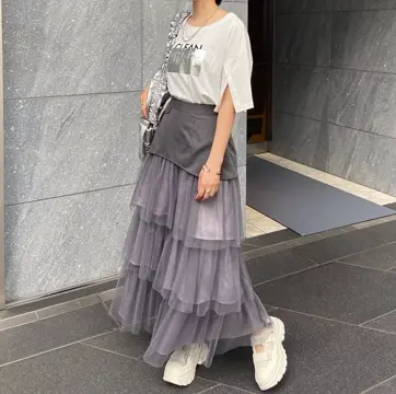 LADYMADE（レディメイド）｜ ラメチュールフリルティアードスカート