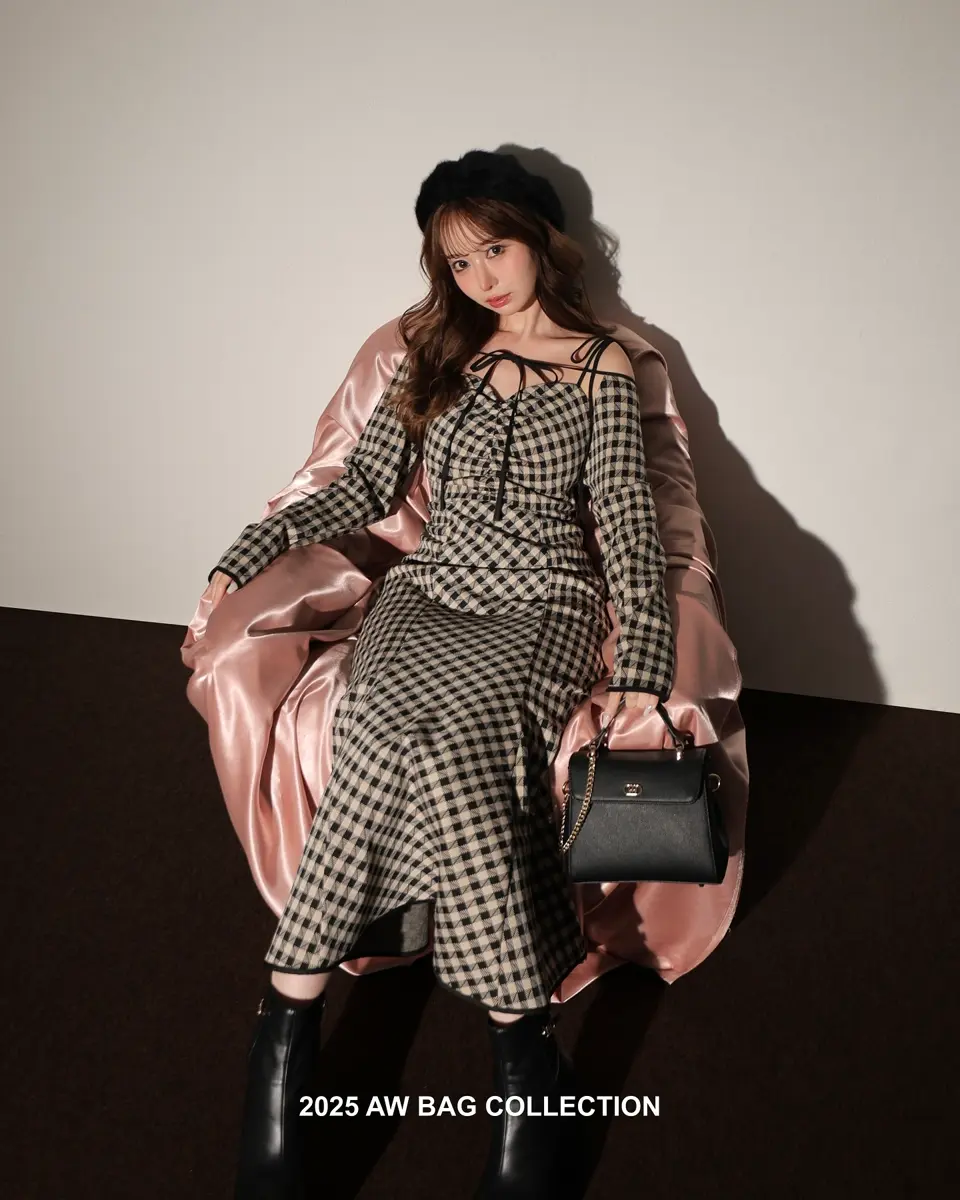 エムミーエメ 2way check slit combinaison M me eme エムミーエメ エムエメ 2wayチェックスリットコンビネゾン