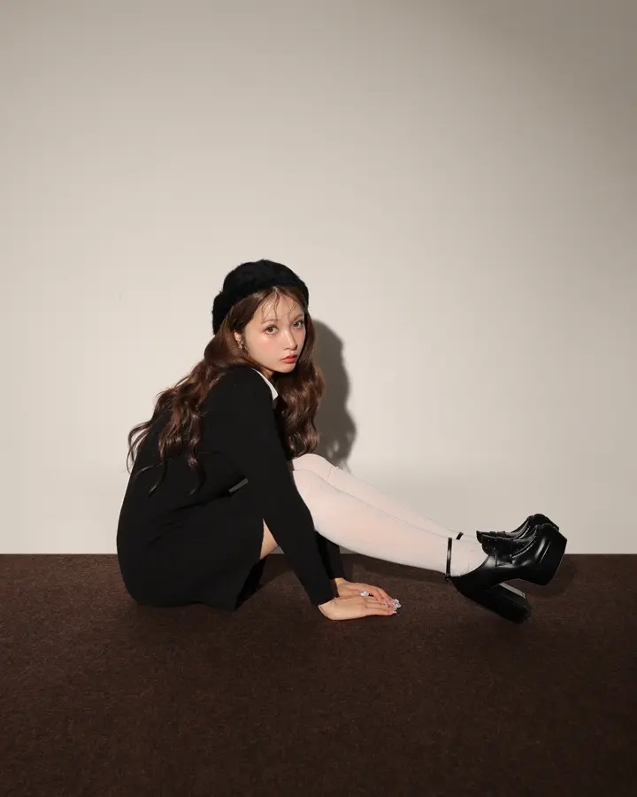 M me eme フリル ティアード ワンピース black エムミーエメ