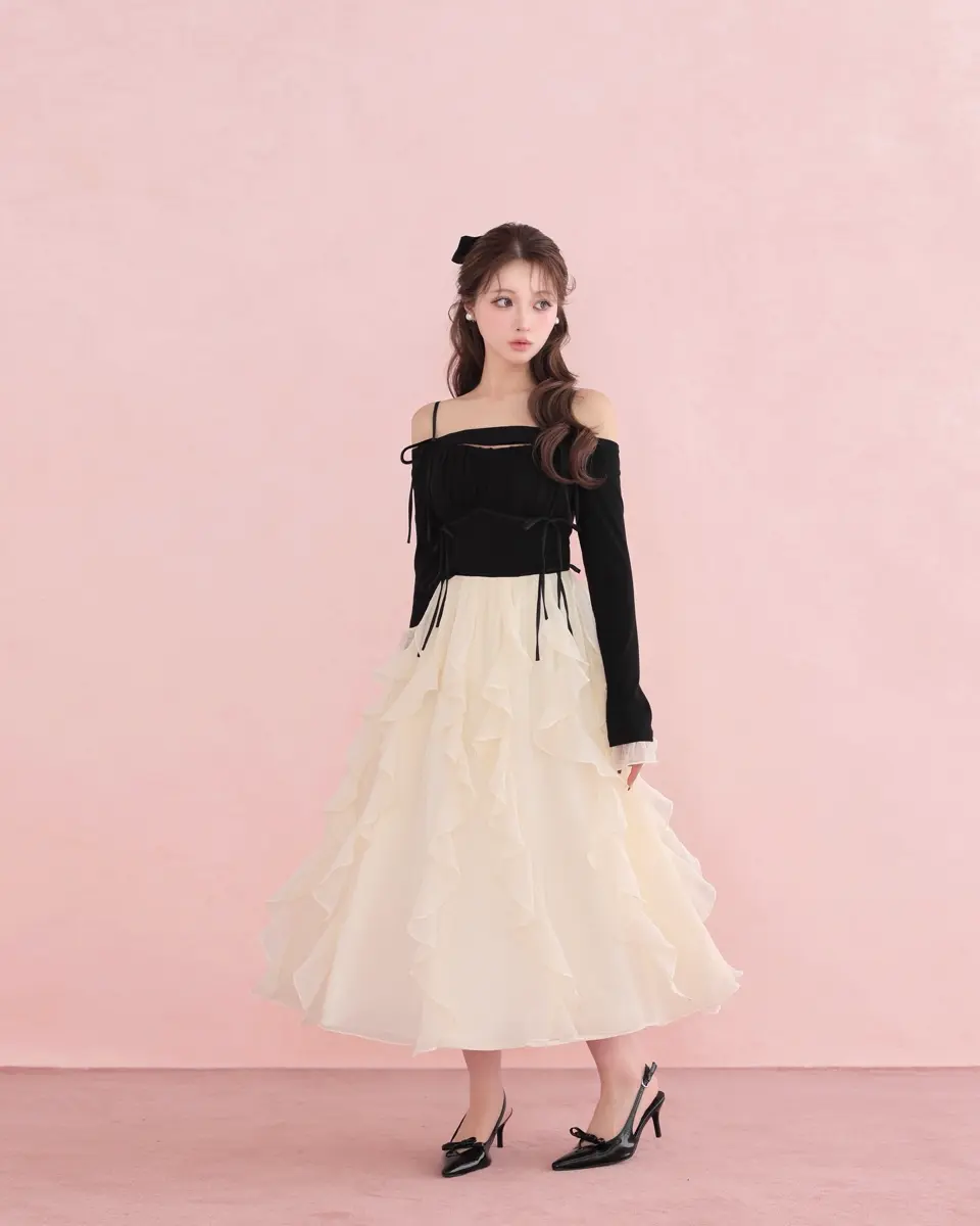 トップス Fringe satin ensemble one piece M me eme M me eme Fringe satin ensemble onepiece