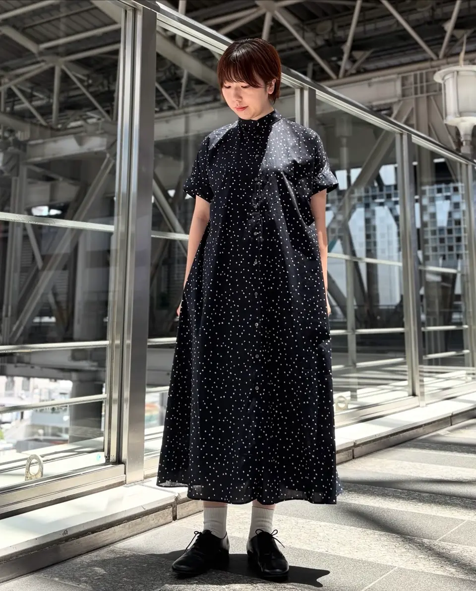 四角ドットワンピース Cornetローン四角ドットプリントワンピース | COO ONLINE