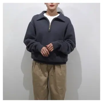 SCYE BASICS] Fleece Back Jersey Half Zip Pullover サイ
