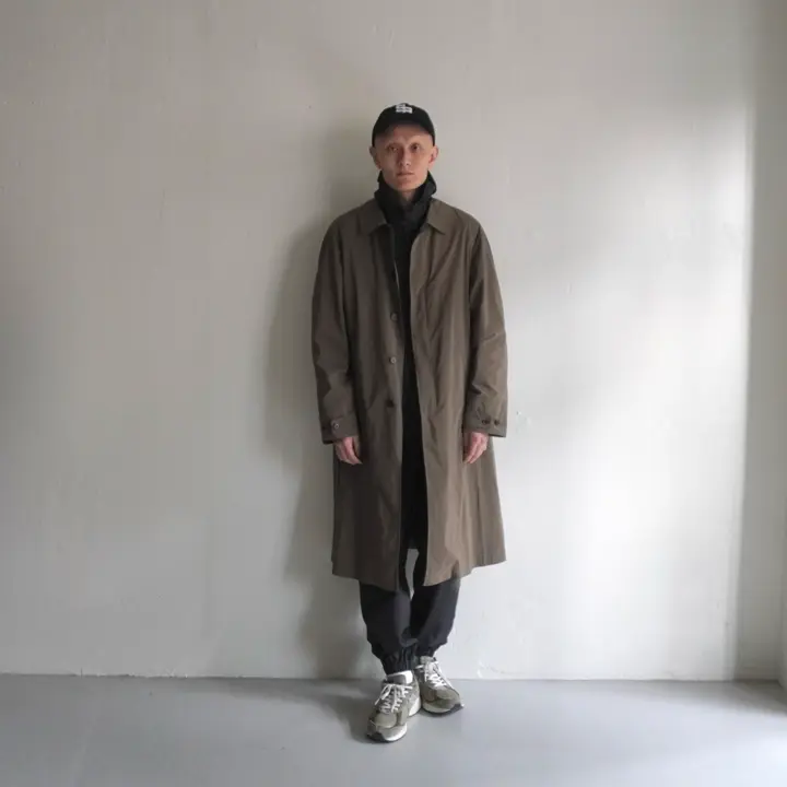SCYEBASICS] PE/NY Powdery Twill Balmacaan Coat サイ パウダリー