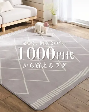 北欧調洗えるはっ水フランネルラグ＜ロングシーズン・床暖対応