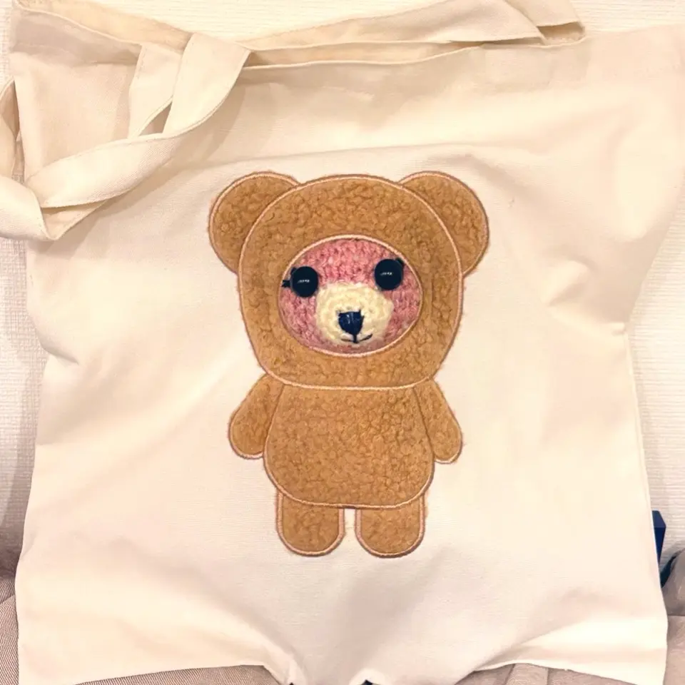 顔出しトートバッグ くま柄【公式】≪1個からお届け≫Can☆Doネット